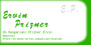 ervin prizner business card
